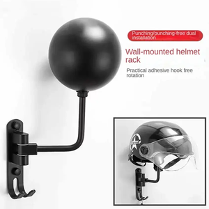 YH3352 <span class=keywords><strong>porte</strong></span>-casque de moto <span class=keywords><strong>mural</strong></span> <span class=keywords><strong>porte</strong></span>-casque de vélo <span class=keywords><strong>2</strong></span> crochets de fer moto vélo manteau veste chapeau perruque clé - Product Image 2