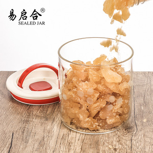 Sealed Jar Lucky Clover Glass Food Storage Container Airtight Cylinder With Plastic Lid Moisture Proof Insect Proof Freshness - Product Image 2