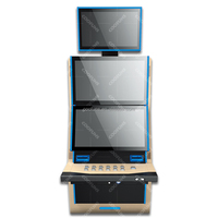 Machine de jeu d'arcade debout 27 pouces double écran LCD en bois/métal multi 6 en 1 armoire de jeu de compétence à vendre