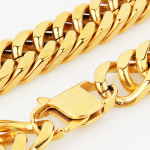 Collier en acier inoxydable de style cubain tendance pour homme, plaqué or 18 carats, style hip-<span class=keywords><strong>hop</strong></span> punk, bijoux lourds et volumineux - Product Image 3