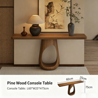 Console multifonctionnelle en bois massif de style chinois pour l'entrée et le rangement du salon