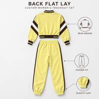 Ensemble de survêtement sport streetwear personnalisé pour femme, veste courte à col montant et fermeture éclair intégrale à manches longues, pantalon de jogging color block, deux pièces