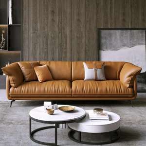 Moderno Juego de Sofás Seccionales Modulares de Cuero Genuino Italiano, Muebles para el Hogar, Sofá para Sala de Estar - Product Image 3