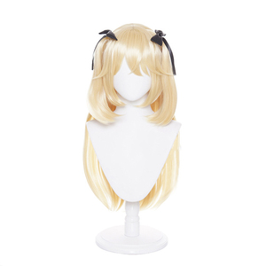 Ainizi Parrucche Cosplay Sintetiche Resistenti al Calore da 70cm, Coda di Cavallo Bionda da Genshin Impact - Product Image 3