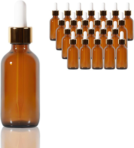Botellas de Vidrio Cuadradas Planas de 20 ml para Aceites Esenciales y Sueros para el Cuidado de la Piel, con Gotero y Estampado en Caliente - Product Image 1