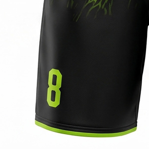 HEALY <b>Neon</b> <b>Green</b> Crackle Print Basketball Uniform Set, Breathable Mesh Quick Dry Sublimated Jersey & Shorts With Custom Number - Product Image 5