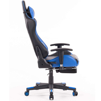 Chaise de bureau OEM à dossier haut avec fonction de levage 2D, inclinable, rembourrée, confortable, stable, pour le gaming, bleue