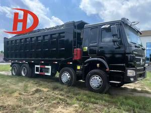 翻新低里程二手 HOWO 8X4 自卸车 - 欧二柴油潍柴发动机，带后置摄像头，用于碎石/煤炭运输 - Product Image 3