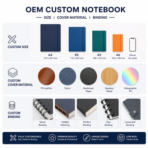 Cuadernos de Notas A5 Personalizados del Fabricante, Cuadernos de Tapa Dura de Cuero Impermeables con Papel Grueso para Escribir, Trabajo y Escuela - Product Image 6
