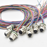 Connecteur M12 D Code 4 broches femelle à montage sur panneau avec câble pré-câblé pour Profinet Ethernet