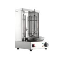 Machine à griller les kebabs électrique et à gaz en acier inoxydable 220v 360 °   Barbecue vertical rotatif pour équipement de barbecue turc du Moyen-Orient