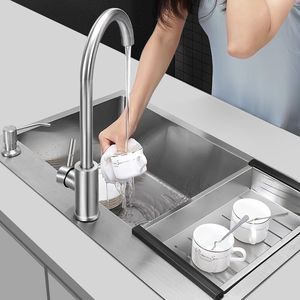 Brushed Stainless Steel Kitchen Sink with Knife Holder Pull <b>Down</b> Faucet and Drying Rack Multifunctional Sink - Product Image 3