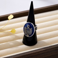 Bague en tungstène de style punk, inspirée des Vampire Diaries, de style bohème, avec lapis-lazuli naturel, style chinois, unisexe