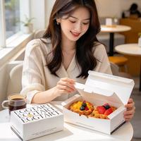 Boîte à tartelettes personnalisée imprimée, en papier blanc de qualité alimentaire, pour pâtisserie à emporter, emballage de desserts pour boulangerie