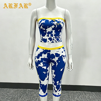 Conjuntos de Ropa de Verano de 2 Piezas para Mujer, Top Tubo sin Tirantes y Pantalones Capri Elásticos, Conjunto Casual Cómodo para Vacaciones en la Playa