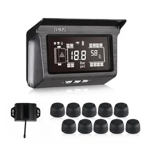 Camión RV Bus TPMS 6 Sensor Ruedas Kit de sistema de control de presión de neumáticos Sensores externos Presión de neumáticos para vehículo de ingeniería Tra