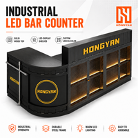 Comptoir de bar industriel en fer avec vitrine pour spiritueux, idéal pour la vente au détail, l'hôtellerie et les cafés – Fournisseur direct