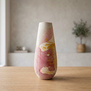 Vase à fleurs en verre effet marbre rose, fait main, moderne, pour intérieur et extérieur, décoration pour salon, anniversaire, Shri Govind - Product Image 2