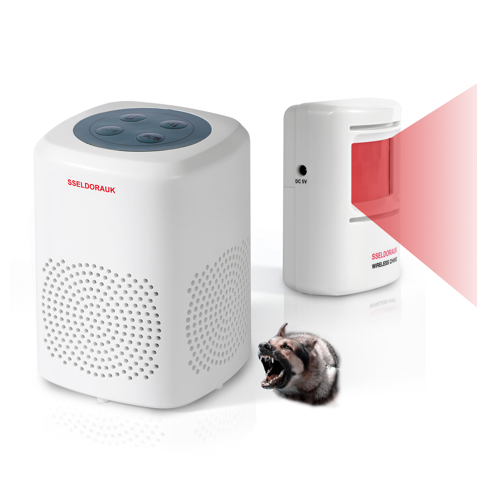 Domos - Campanello Video Intelligente HD | Campanello aggiuntivo per Interni | Visione Notturna e sensore di Movimento | Compatibile con Alexa e Google | Monitoraggio Domestico