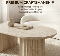 Table basse Japandi en pierre naturelle de travertin, style colonne romaine, pour salon et salle de séjour, modèle design