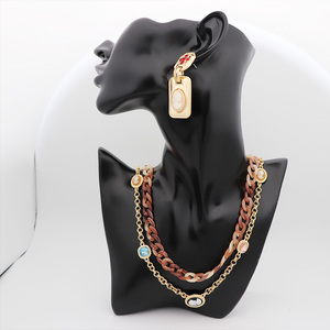V & R <span class=keywords><strong>de</strong></span> encanto collares oro 18K idiota piedra figura moneda encanto colgante <span class=keywords><strong>de</strong></span> doble <span class=keywords><strong>capa</strong></span> enlace Cadena <span class=keywords><strong>de</strong></span> cara collar - Product Image 2