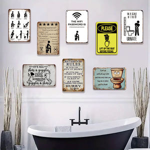 Pas de quantité minimale de commande 20*30cm Slogan étain signes Vintage rétro salle de bain toilette plaques métalliques <span class=keywords><strong>pour</strong></span> toilettes affiche <span class=keywords><strong>porte</strong></span> décoration murale - Product Image 6