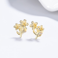 Boucles d'oreilles en argent sterling 925, tempérament de niche pour femmes, mode, bijoux haut de gamme de luxe léger