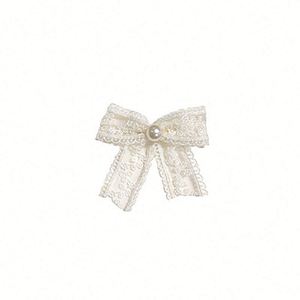 Barrettes à cheveux rétro françaises en dentelle avec nœud pour enfants, pinces latérales haut de gamme en forme de bec de canard, accessoires de fête en alliage de cristal, 6 cm, Marque H - Product Image 5
