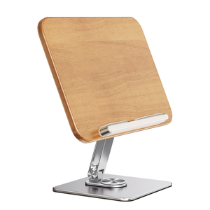 YD-10 Supporto per Laptop in Legno Naturale Massiccio, Rotazione <span class=keywords><strong>a</strong></span> 360°, Altezza Regolabile, Supporto da Scrivania per Tablet e Libri, Robusto e Stabile, Nuovo - Product Image 2