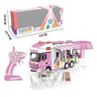Camion Remorque Camping-Car RC 2.4G à Tête Courte, Ouverture de Portes, Sons Simulés, Prêt à Rouler (RTR), Utilisation Intérieure/Extérieure, Vente Directe Usine