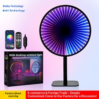 Miroir acrylique superposé 3D Abyss Light LED avec alimentation USB, télécommande via application, fonction de détection sonore, lampe créative à intensité variable
