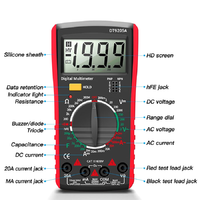 DT9205A Multimeter AC/DC profesional, alat pendeteksi pengukur tegangan kapasitor HFE Ohm True RMS