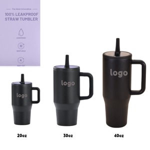 Bán Buôn Xách Tay Cách Điện 20Oz 30Oz 40Oz Cốc Du Lịch Ngoài Trời Cốc Bị Rò Rỉ Bằng Chứng Thép Không Gỉ Cốc Với Rơm Và Xử Lý - Product Image 5