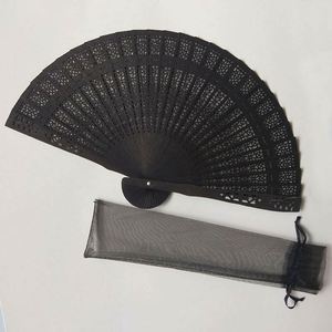 Eco-Friendly Spanish Style Hand Fan Wooden Cross-Border with Fragrant Wood Multi-Color Gauze Bag for Promotional Party Supplies - Product Image 2