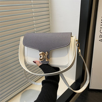 Nuevo Bolso de Mano de Estilo Coreano 2025, Moderno y Sencillo, con Colores Contrastantes, Bolso Cruzado Retro Informal, Bolso Cuadrado Pequeño para Mujer