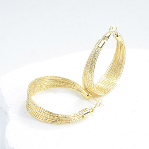 Orecchini a Cerchio Grandi e Voluminosi da Donna, Placcati Oro 18k, Stile Hiphop Africano Dubai, Multistrato, Chunky, Aretes De <span class=keywords><strong>Moda</strong></span> - Product Image 5