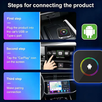 Adaptador Inalámbrico CarPlay Android Auto Playaibox 4G+32GB Android 15 Magic Box con Acceso Completo a Google Play, Descarga de Aplicaciones de Streaming
