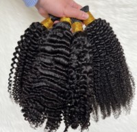 Extensions de cheveux vierges indiens 100% naturels, qualité supérieure, double tirage 12A, pointes pré-collées, micro-liens KC6, en stock, bouclés