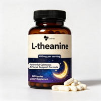 Cápsulas de L-Teanina 400mg por Porción, Suplemento Dietético para una Calma y Concentración Poderosas, Fórmula de Apoyo, MOQ 100 Piezas, Logotipo OEM
