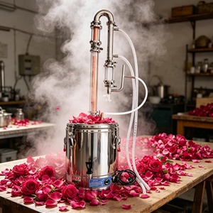 Máquina de Destilación de Agua de Rosas de 22L, Destilador Eléctrico de Hidrosol de Rosas con Separador de Aceite de Vidrio para Grado Cosmético - Product Image 1