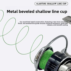 STALLEX Petite Moulinette Stella Spinning <span class=keywords><strong>pour</strong></span> Lure, Longue Portée, Pêche en Roche, Bobine Métallique Inclinée Peu Profonde, Moulinette de Pêche Domestique - Product Image 3