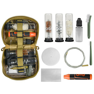 Kit de nettoyage d'armes tactique, équipement durable avec câbles flexibles, brosse en laiton, chiffons en coton, tampons de nettoyage, patchs, bouteille d'huile, brosses utilitaires, sac en tissu - Product Image 4
