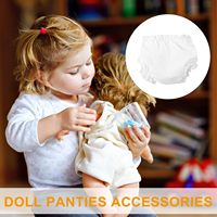 12 Pièces de couches pour poupées en coton à motif de dessin animé, sous-vêtements blancs pour poupées de 5 à 7 pouces, accessoires réutilisables pour nouveau-nés