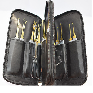 Goso — Kit de Mini cadenas de Protection de verrouillage, ensemble de boîte de serrurier transparente en titane, sac à fermeture éclair, cylindre, boîte de serrurier, 24 pièces - Product Image 4