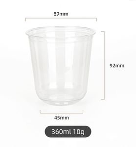 Custom Size/LOGO 89-400 U-Shaped Disposable PET Smoothie <b>Cup</b> Clear Plastic Bubble Boba <b>Cups</b> with Lid for <b>Cold</b> Drinking - Product Image 2