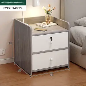 Mdf-Material moderner Stil kleiner Stil Nachttisch einfach Luxus grau und braun Nachttisch für Schlafzimmer