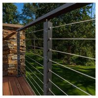 Barrière de sécurité pour balcon Prima Wire Cable Deck, poteaux en aluminium, câbles en acier fins, design gain de place, convient aux petits balcons et appartements