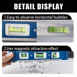 Портативный Высокоточный 3-пузырьковый измеритель уровня, промышленный Сильный магнитный 3-пузырьковый уровень, линейка ABS-оболочки, бытовой инструмент - Product Image 5