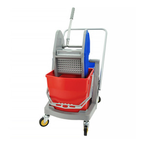 <span class=keywords><strong>Chariot</strong></span> essoreur à serpillière double cuve 36L, double compartiment <span class=keywords><strong>lavage</strong></span> et rinçage 360 °   Roulettes silencieuses pour une mobilité facile - Product Image 3