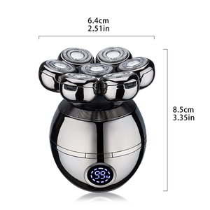 Customized Logo Men's <b>Shaver</b> Black Rotary Design Rechargeable Bald Head Magnetic Waterproof USB Wireless Rechargeable S - Product Image 2